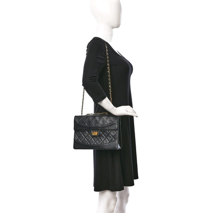 Chanel Lambskin Quilted Medium Mademoiselle Single Flap Black 2 of 11