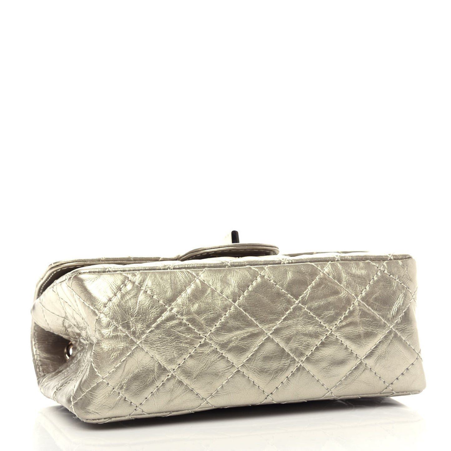 Aged Calfskin Quilted 2.55 Reissue Mini Flap Light Gold
