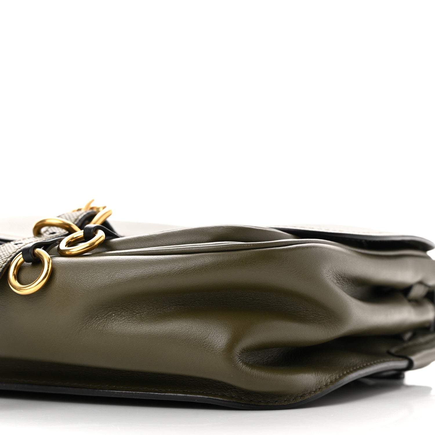 Prada Saffiano Cuir Calf Corsaire Bag Militare Black 11 of 14