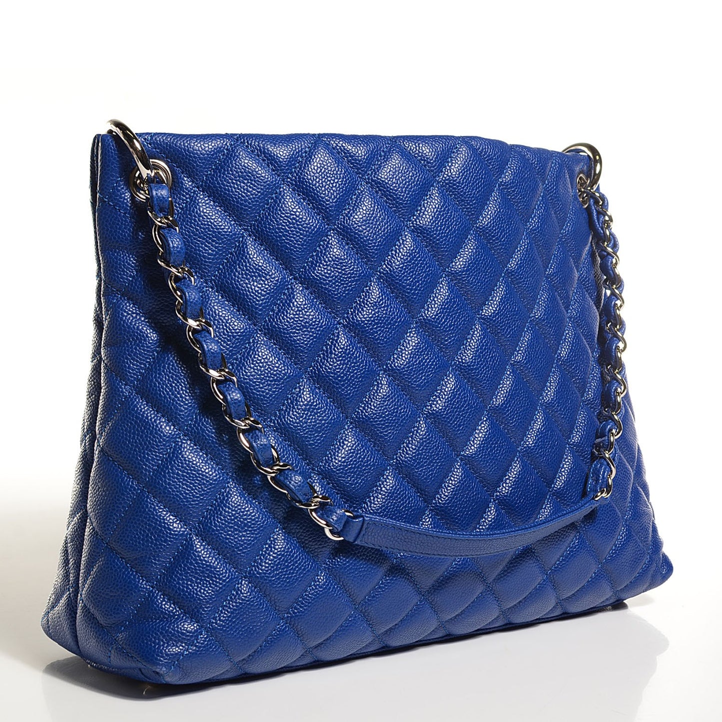 Caviar Quilted Easy Zip Tote Cobalt Blue