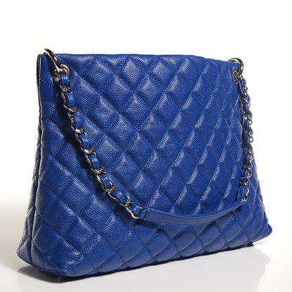 Chanel Caviar Quilted Easy Zip Tote Cobalt Blue 4 of 8