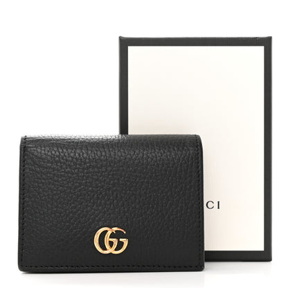 Gucci Pebbled Calfskin GG Marmont Card Case Black 8 of 8