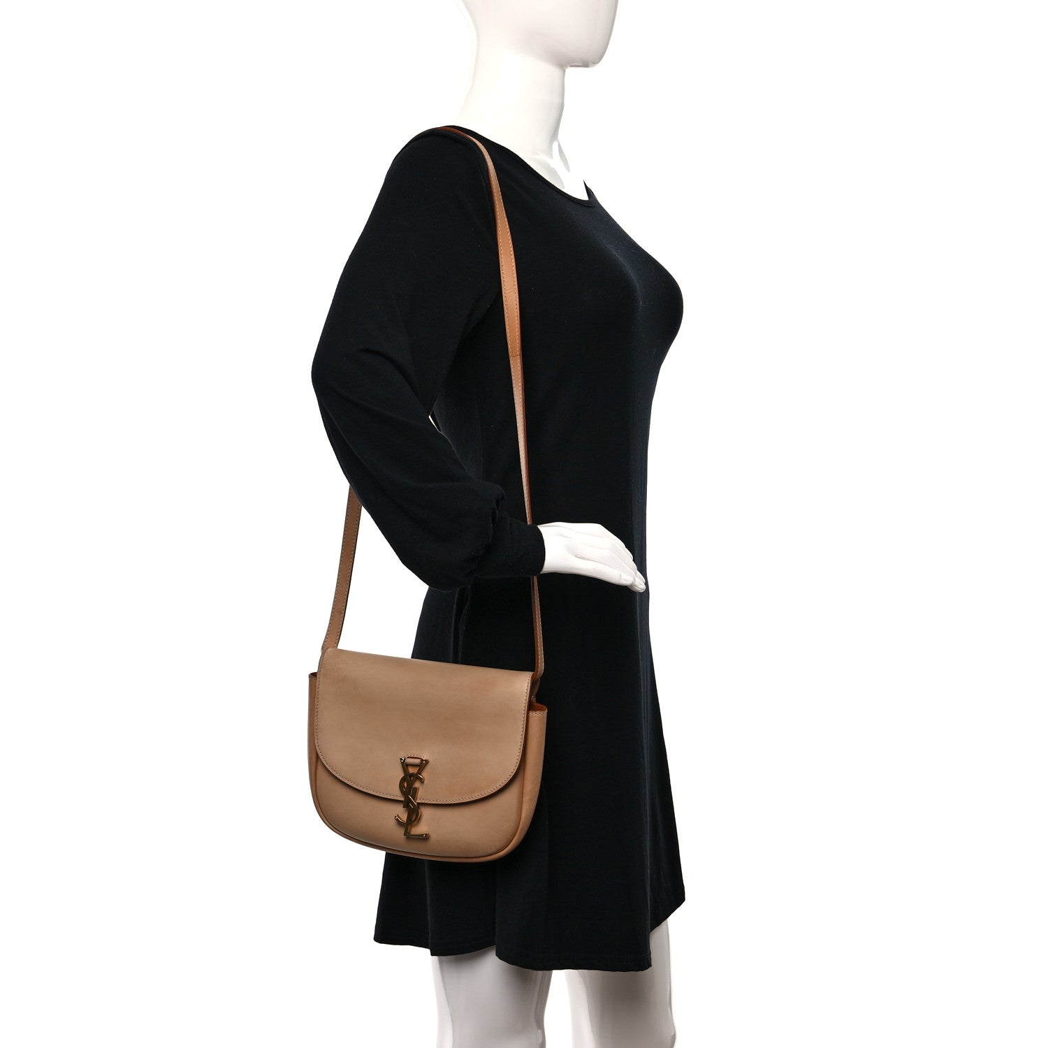 Saint Laurent Smooth Vintage Calfskin Monogram Medium Kaia Satchel Gold 2 of 13