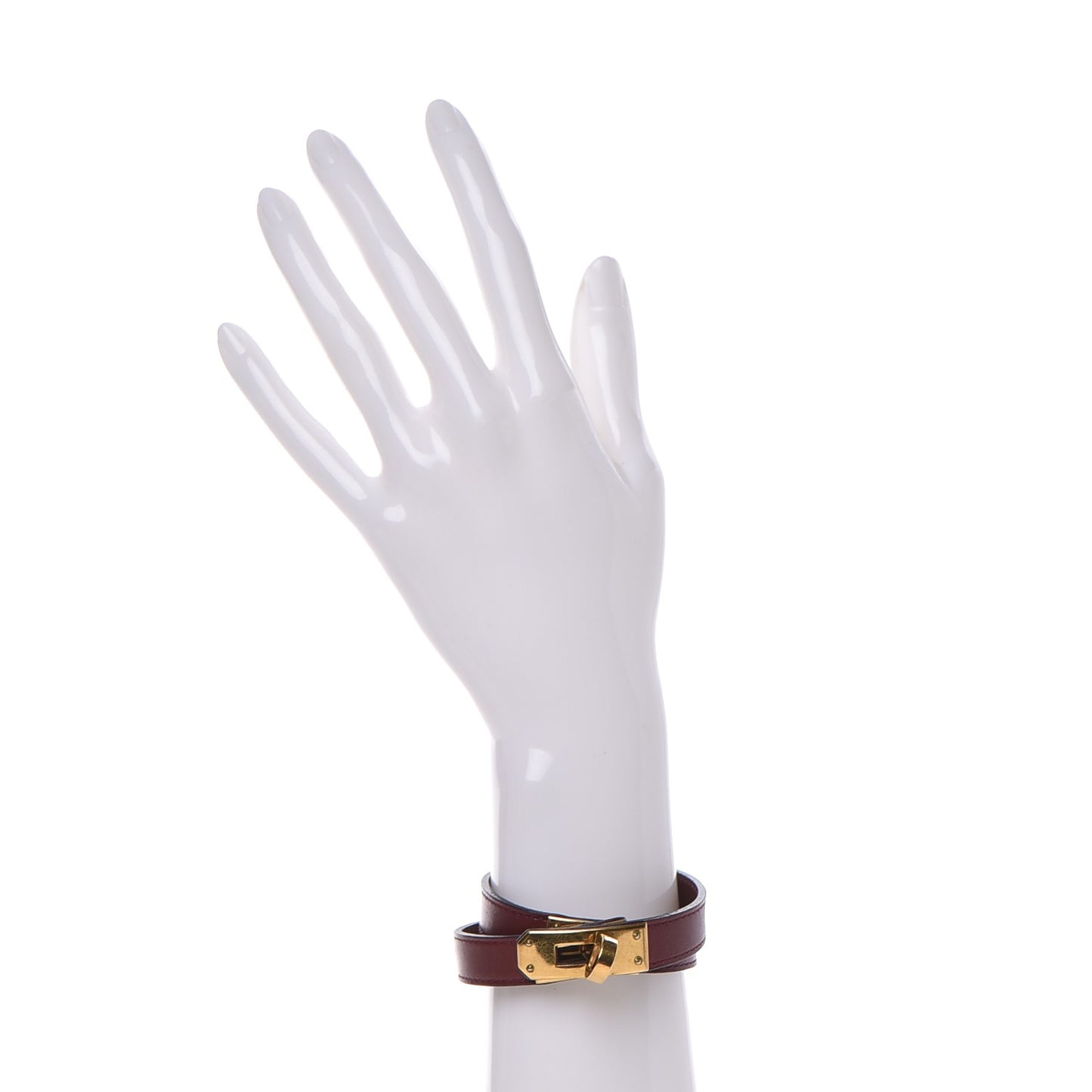 Tadelakt Kelly Double Tour Bracelet XS Rouge H