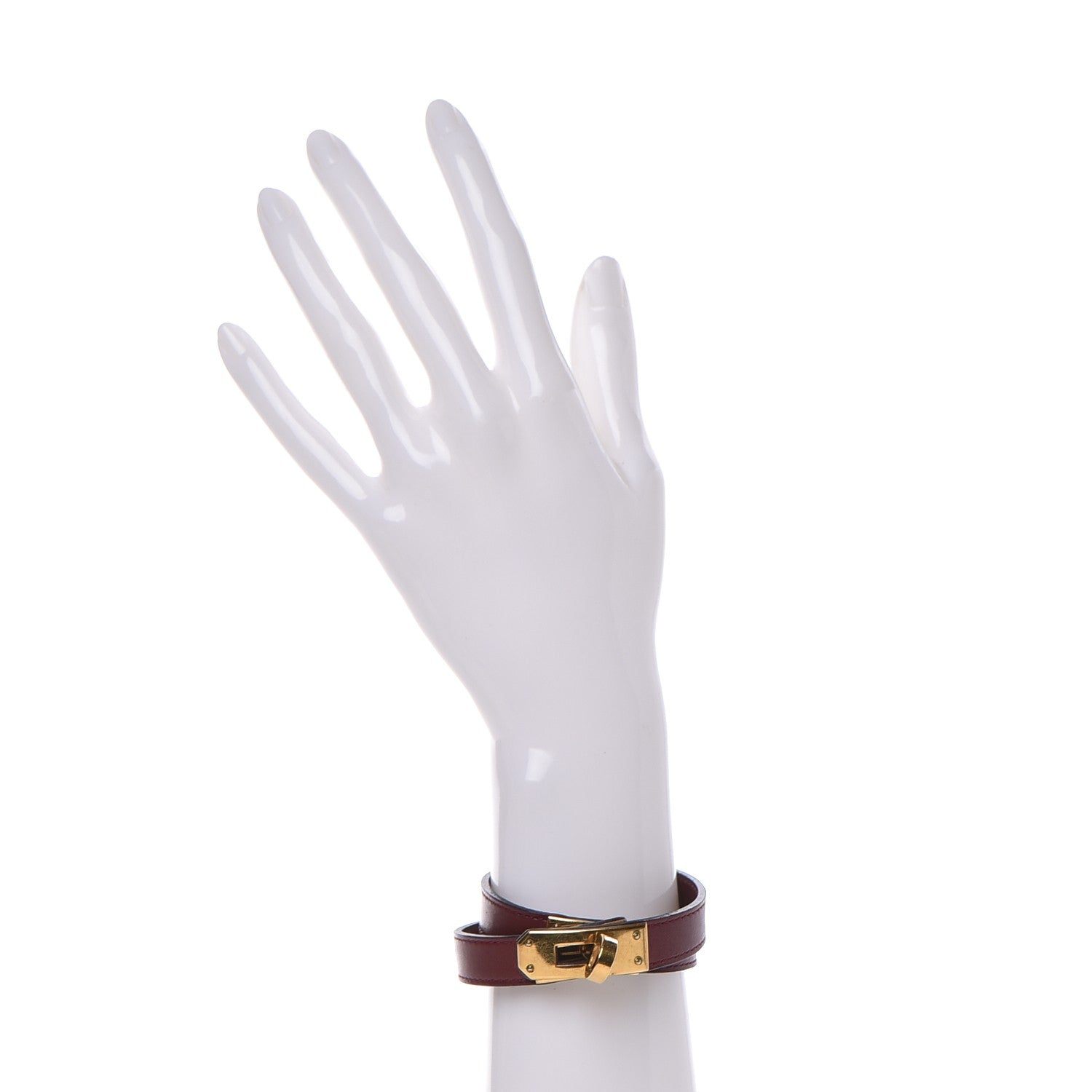 Hermes Tadelakt Kelly Double Tour Bracelet XS Rouge H 2 of 7