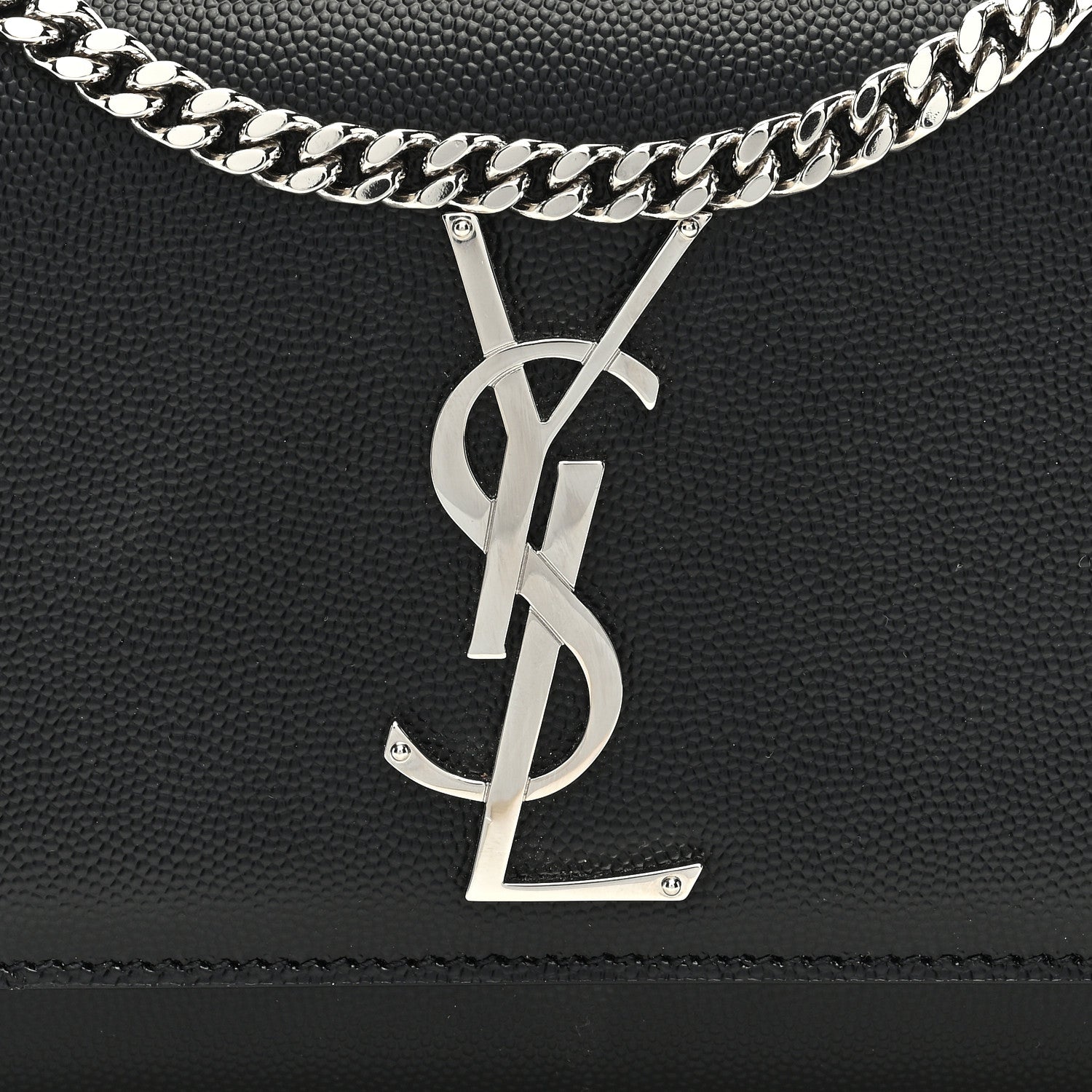 Saint Laurent SAINT LAURENT Grain De Poudre Small Monogram Kate Satchel Black 7 of 9