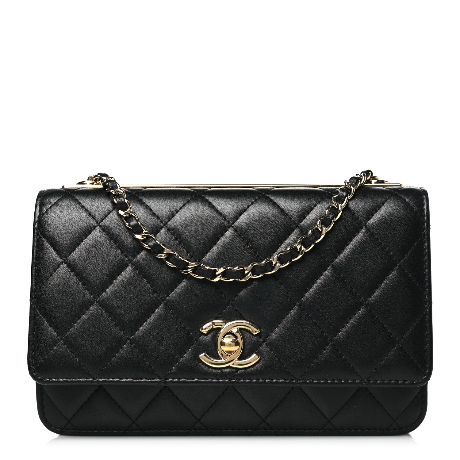 Chanel Lambskin Quilted Trendy CC Wallet On Chain WOC Black 1 of 12