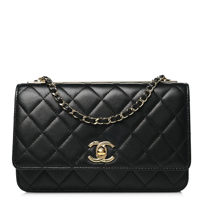 Chanel Lambskin Quilted Trendy CC Wallet On Chain WOC Black 1 of 12