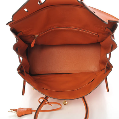 Hermes Taurillon Clemence Birkin 35 Orange 7 of 33