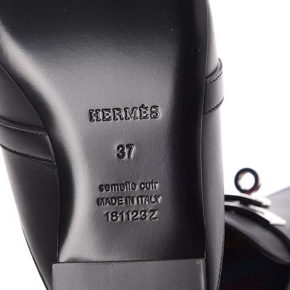 Hermes Goatskin Oz Mules 37 Black 6 of 8