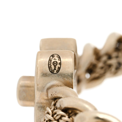 Chanel Metal CC Turnlock Chain Hoop Earrings Gold 4 of 4