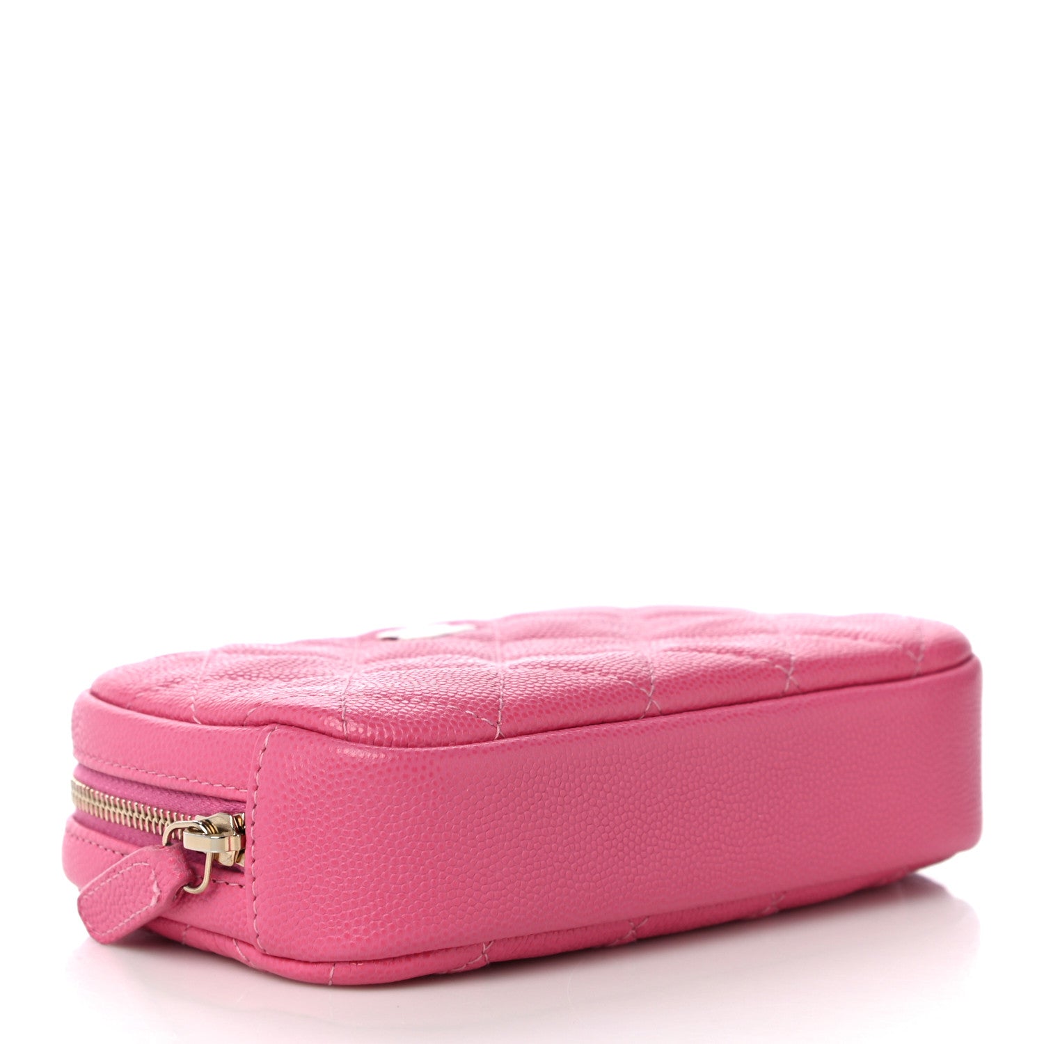 Chanel Caviar Quilted Small Curvy Pouch Cosmetic Case Pink 4 of 11