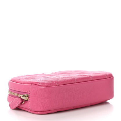 Chanel Caviar Quilted Small Curvy Pouch Cosmetic Case Pink 4 of 11