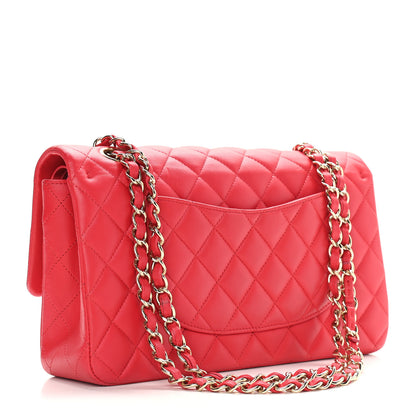 Chanel Lambskin Quilted Medium Double Flap Dark Pink 2 of 10