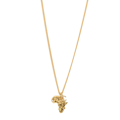 Chanel Crystal Pearl CC Africa Pendant Necklace Gold White 1 of 7