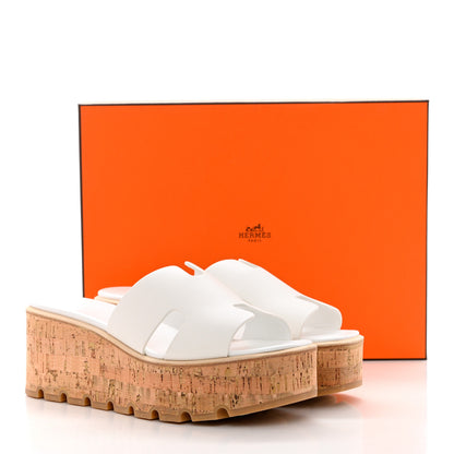 Hermes Calfskin Cork Eze 30 Sandals 40 White 9 of 9