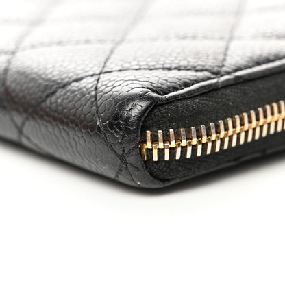 Chanel Caviar Quilted Large Gusset Zip Around Wallet Black 19 of 21