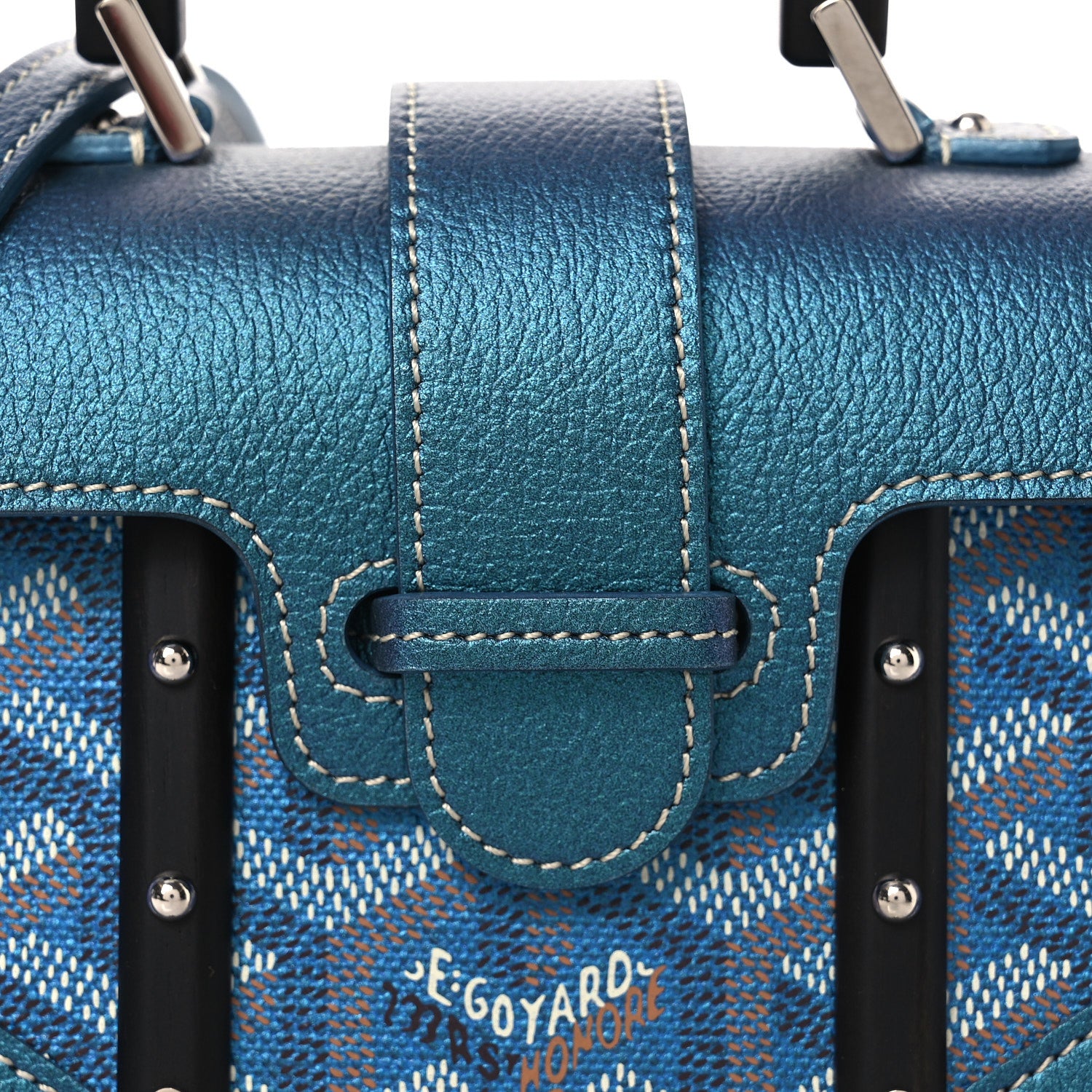 Goyard Iridescent Goyardine Structure Nano Saigon Pearly Blue