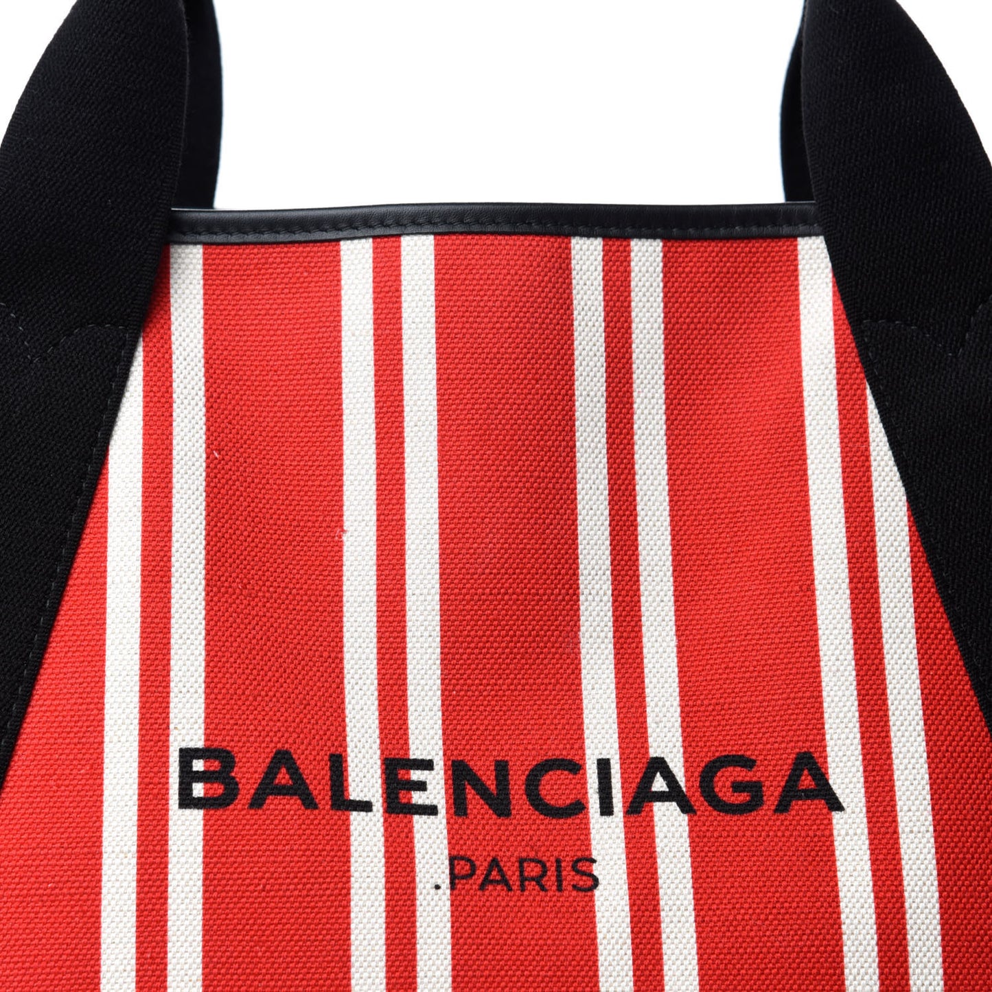 Canvas Navy Striped Cabas M Red
