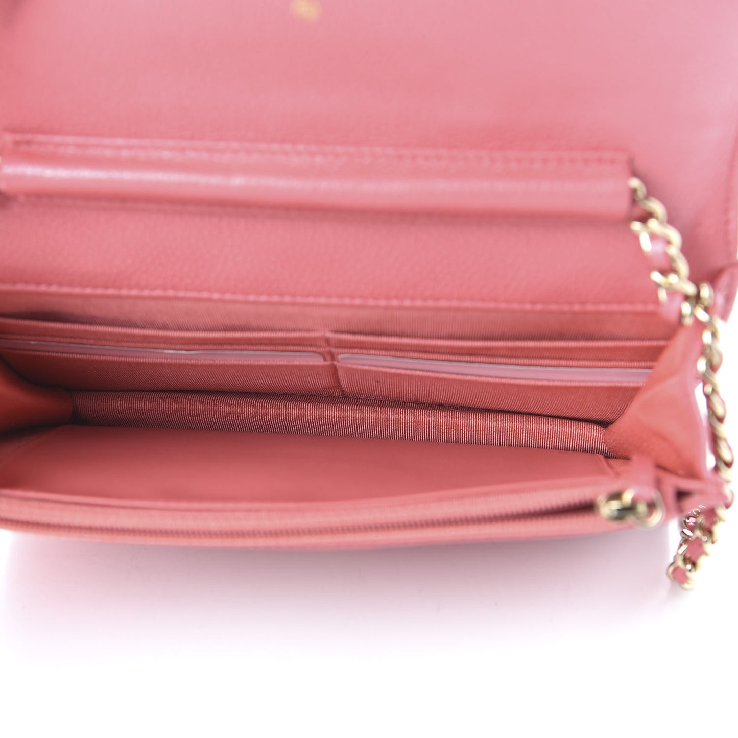 Caviar Quilted Wallet On Chain WOC Pink