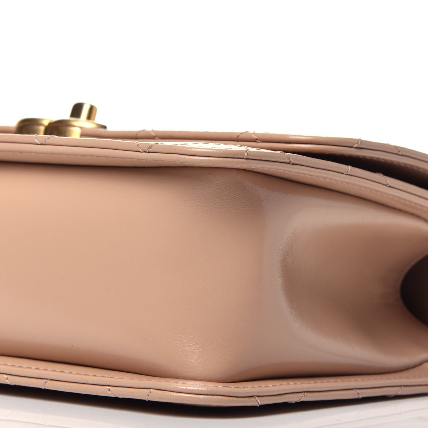 Calfskin Quilted Perfect Fit Flap Beige