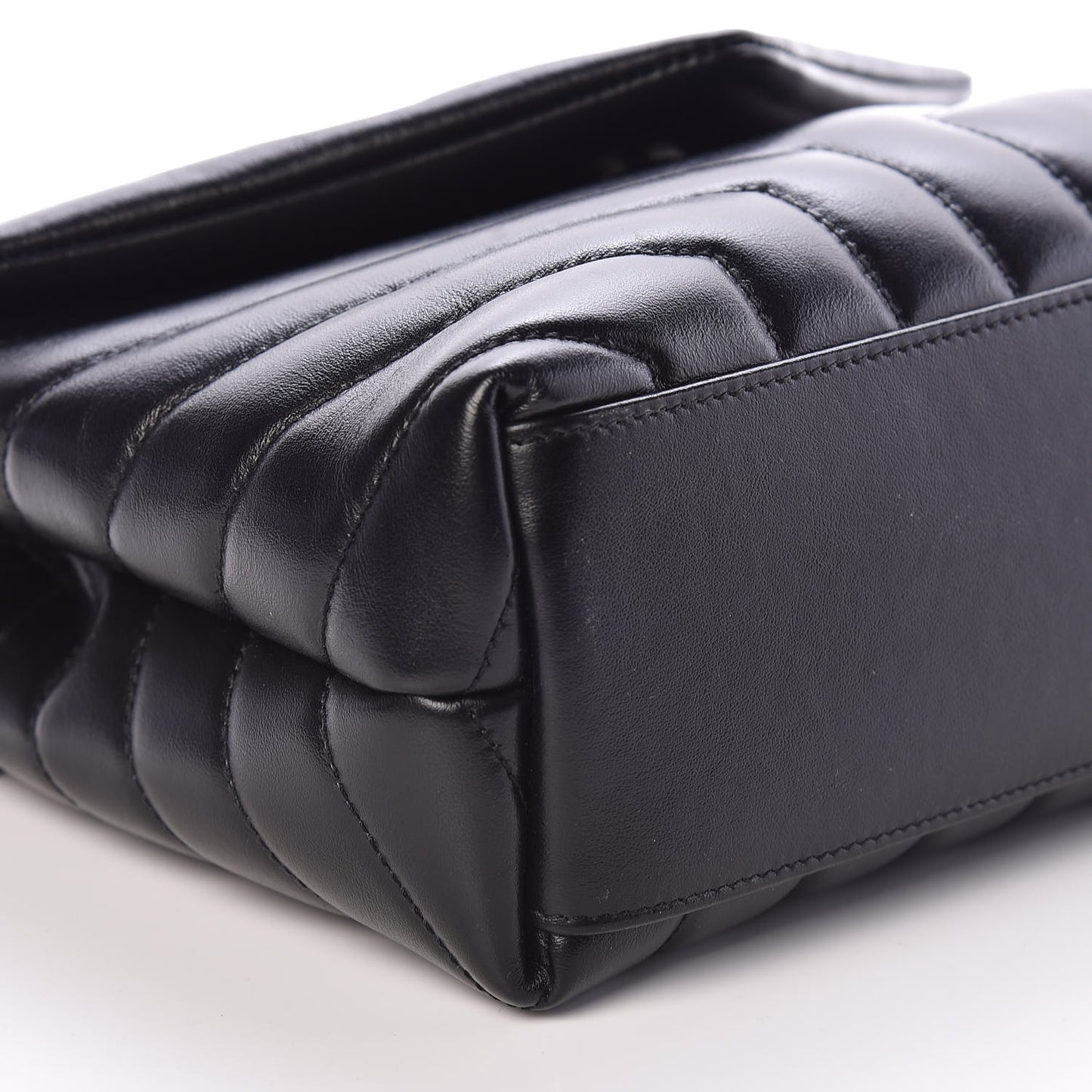 Calfskin Y Quilted Monogram Small Loulou Chain Satchel Black