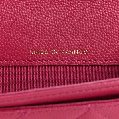 Chanel Caviar Quilted Flap Card Holder Wallet Dark Pink 6 of 9