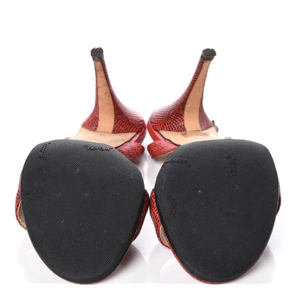 Jimmy Choo Lizard Aeon Slingback Sandals 37 Red 10 of 13