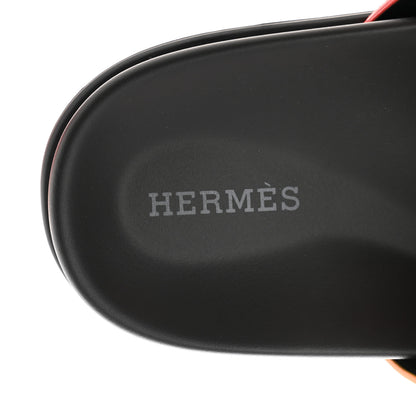 Hermes Suede Goatskin Womens Chypre Sandals 37 Rouge Ecarlate 7 of 10