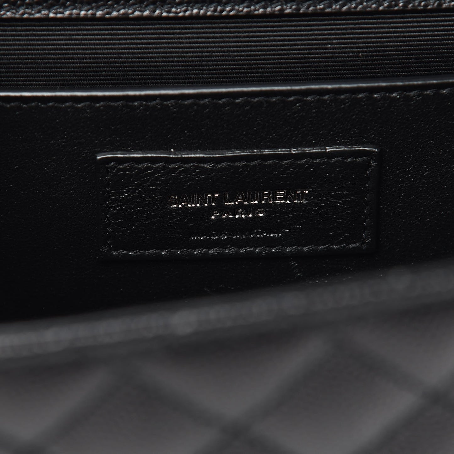 Grain De Poudre Textured Mixed Matelasse Triquilt Medium Monogram Satchel Black