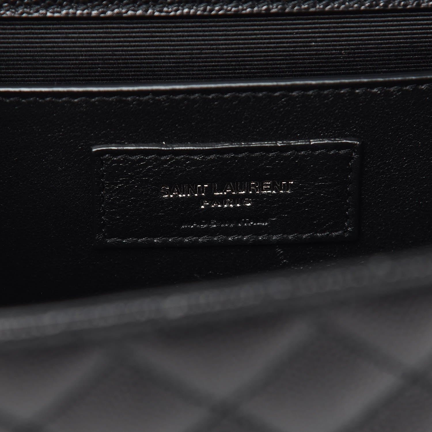 Saint Laurent Grain De Poudre Textured Mixed Matelasse Triquilt Medium Monogram Satchel Black 7 of 9