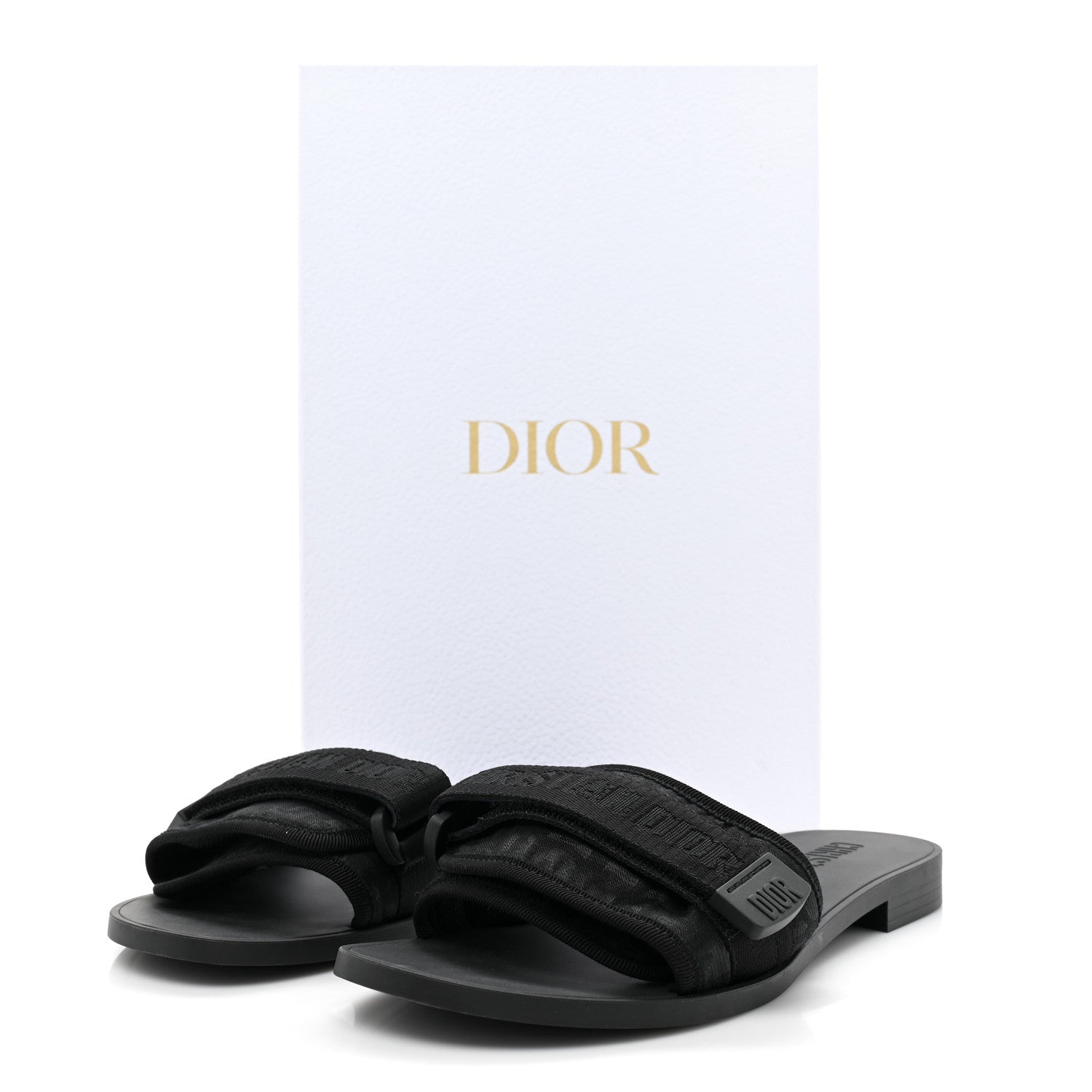 Christian Dior Shiny Technical Fabric Oblique Dio(r)evolution Slide Sandals 37 Black 9 of 9