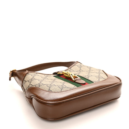 Gucci GG Supreme Monogram Azalea Calfskin Web Mini Jackie 1961 Hobo Beige Ebony Brown Sugar 4 of 9
