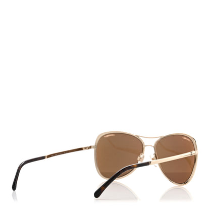 Chanel Metal Mirrored Pilot Summer Sunglasses 4223 Gold 4 of 8