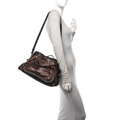 Chloe Snakeskin Medium Paraty Gold Berry 2 of 14