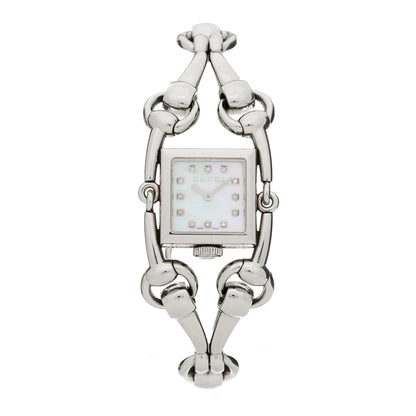Gucci Stainless Steel Diamond Mother of Pearl 20mm Signoria Quartz Watch 1 of 5