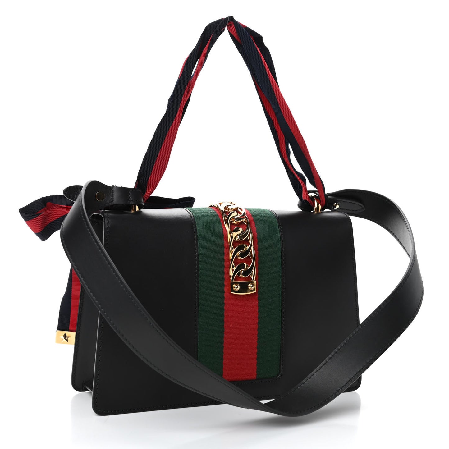 Calfskin Small Sylvie Shoulder Bag Black