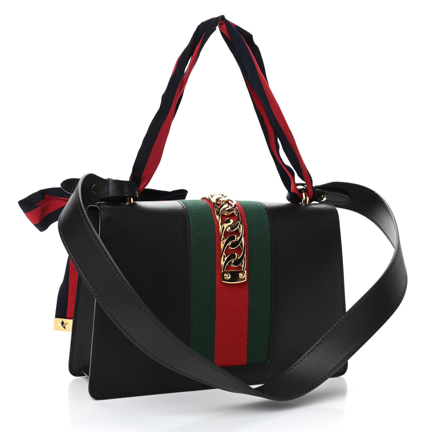 Gucci Calfskin Small Sylvie Shoulder Bag Black 2 of 4