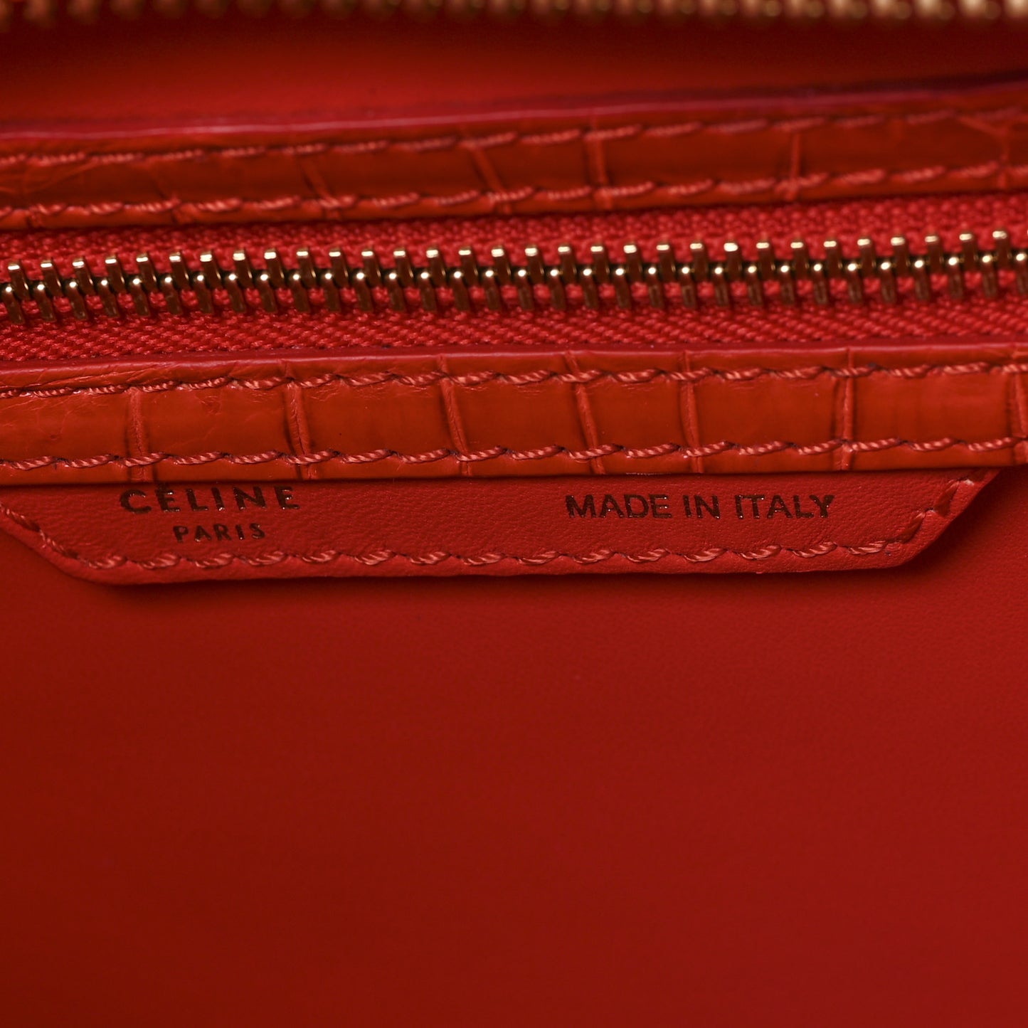 Crocodile Mini Luggage Vermillion