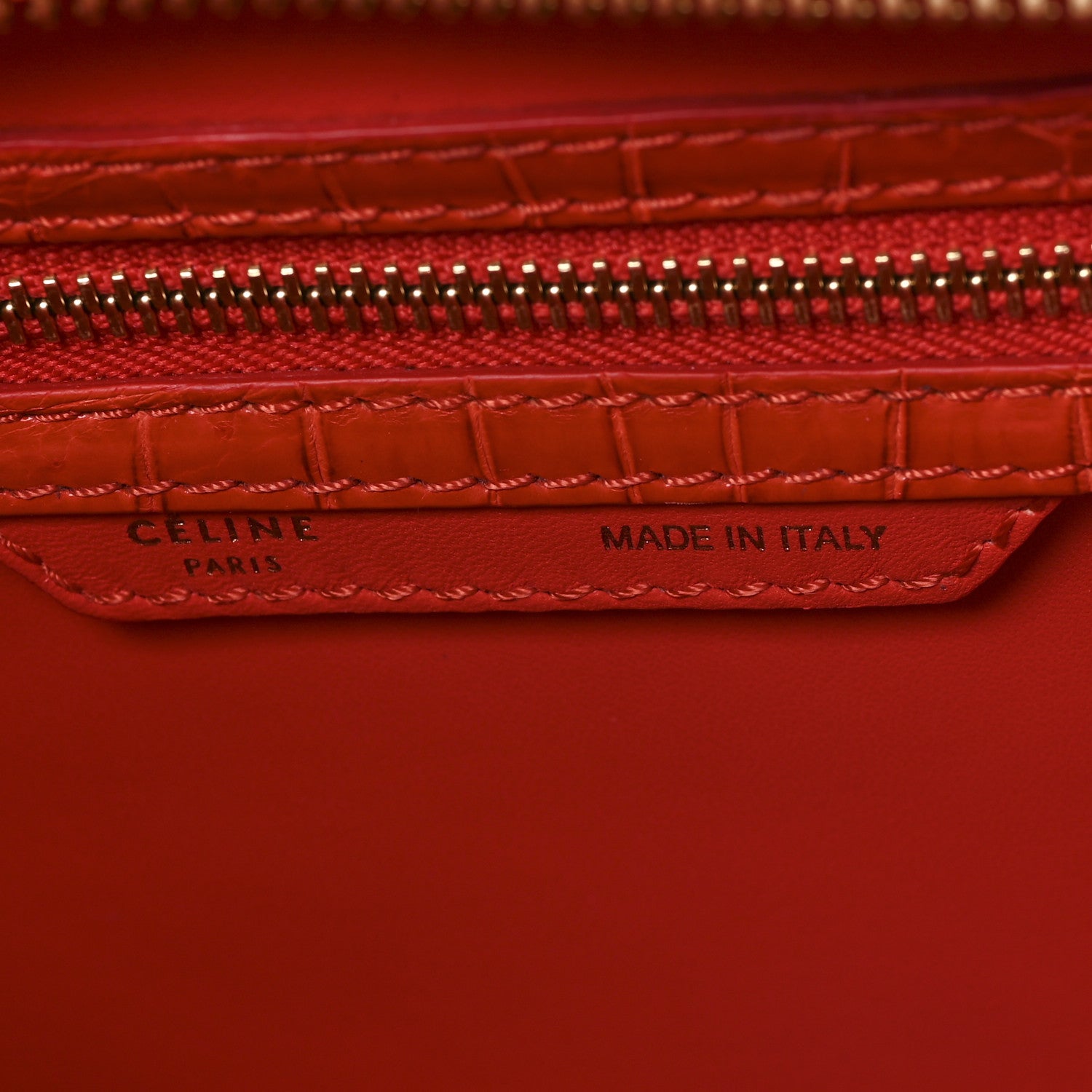 Celine Crocodile Mini Luggage Vermillion 6 of 10