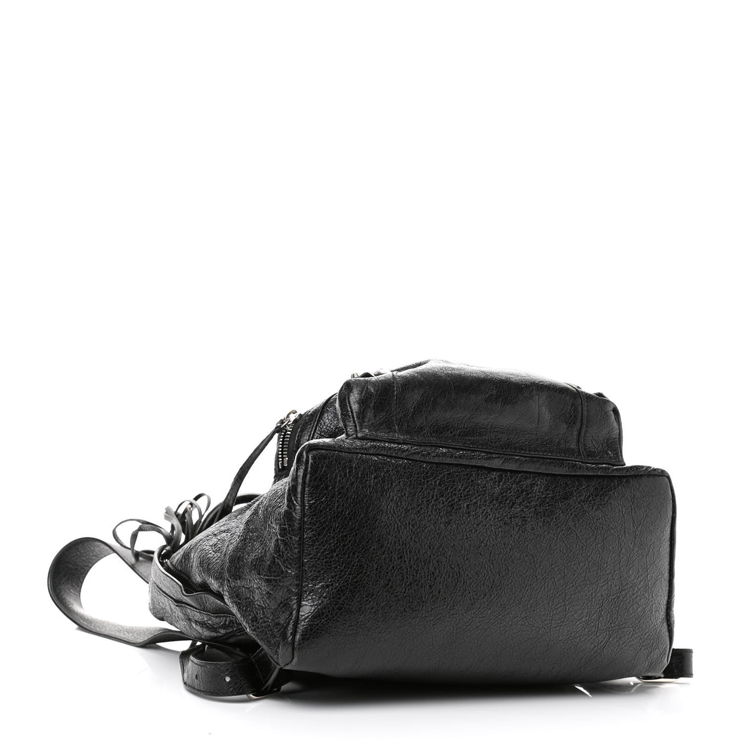Agneau Classic Silver Hardware Backpack Black