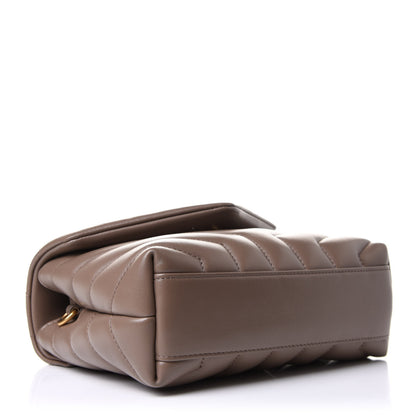 Saint Laurent Calfskin Y Quilted Monogram Toy Loulou Crossbody Bag Taupe 4 of 10