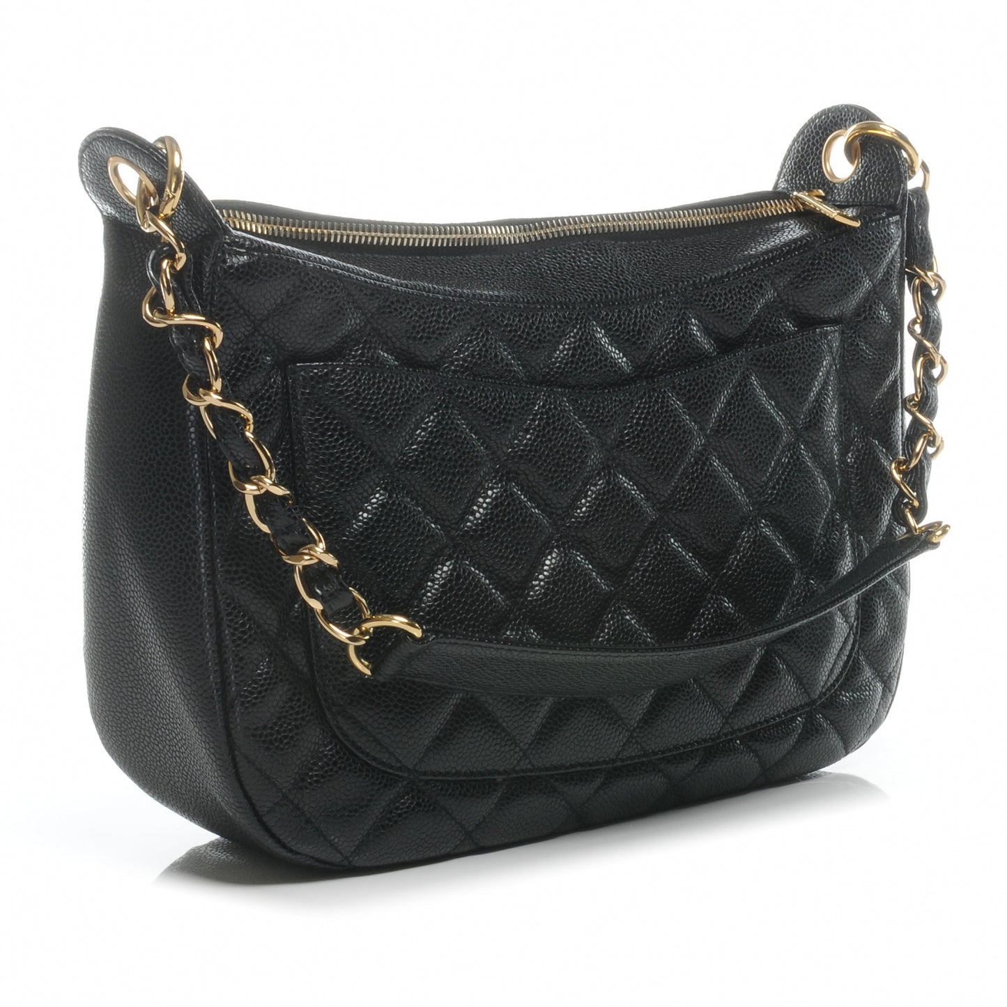 Caviar Quilted Hobo Bag Black
