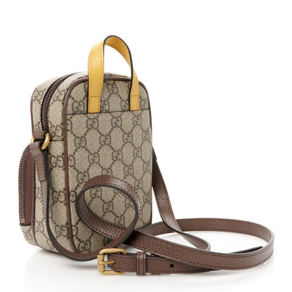 Gucci GG Supreme Monogram Mini Neo Vintage Double Zip Messenger Bag Beige New Acero Crop 3 of 10