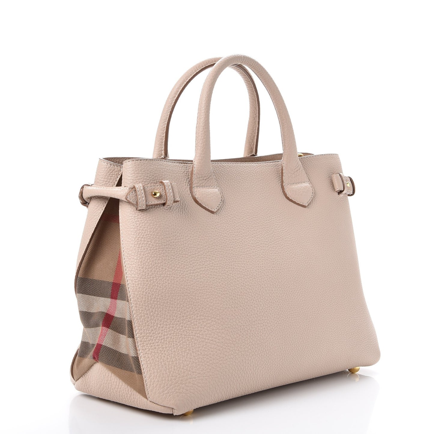 Derby Calfskin House Check Medium Banner Tote Beige
