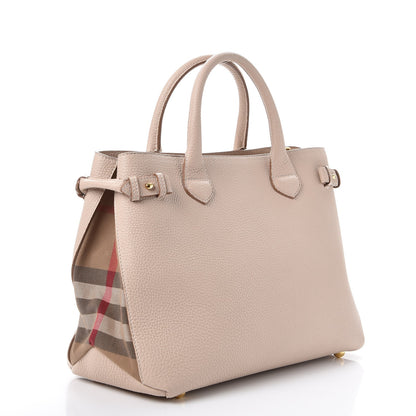 Burberry Derby Calfskin House Check Medium Banner Tote Beige 3 of 11