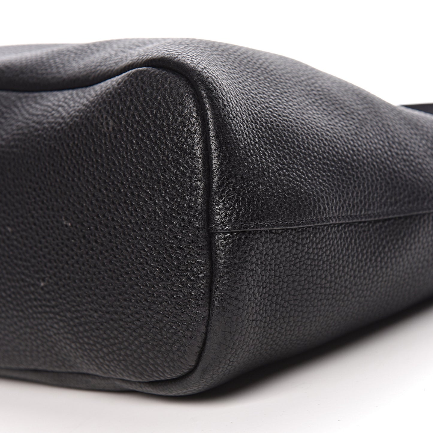 Vitello Daino Embossed Logo Hobo Black
