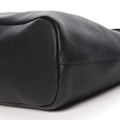 Prada Vitello Daino Embossed Logo Hobo Black 18 of 21