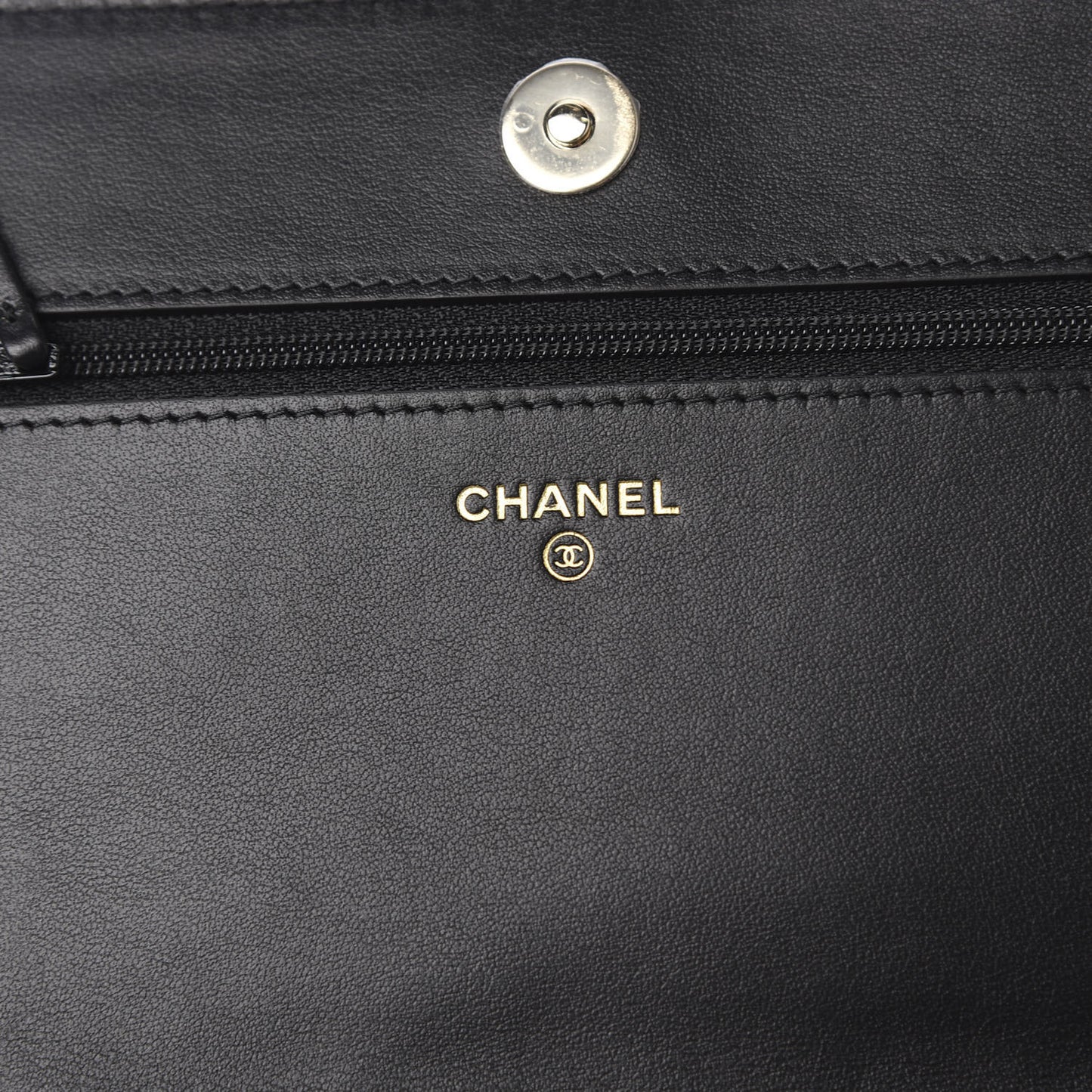 Caviar Camellia Embossed Wallet On Chain WOC Black