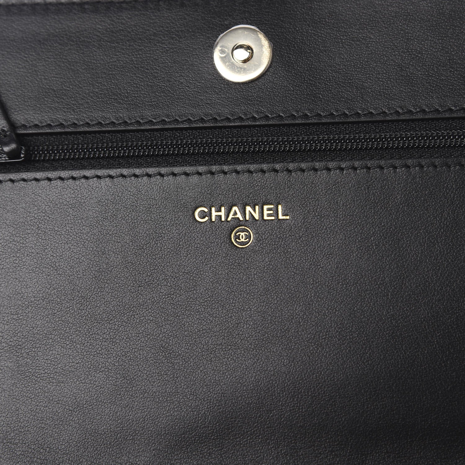 Chanel Caviar Camellia Embossed Wallet On Chain WOC Black 8 of 11